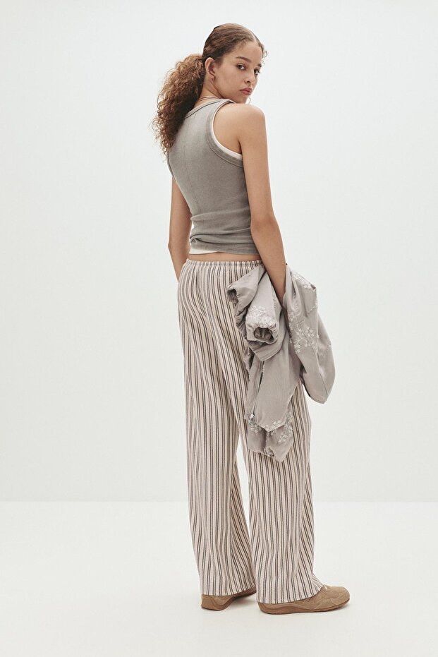 Çizgili rustik pantolon - 2