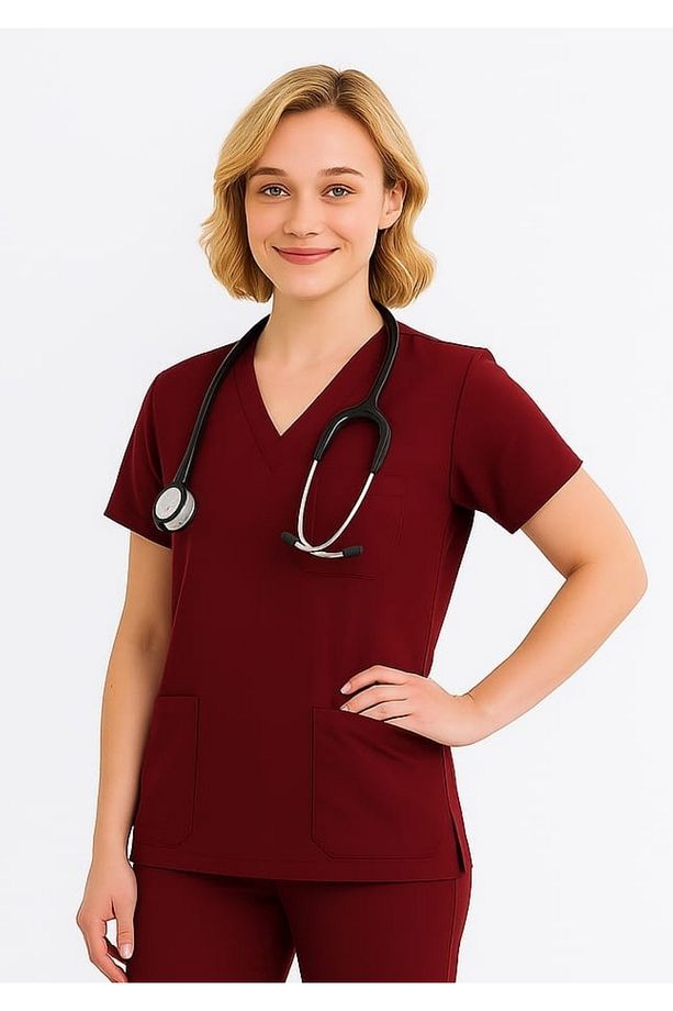 HEMŞİRE FORMA ÜST UItralycra Spaniard Doktor Hem?ire Forma Üst Scrubs Üniforma Cerrahi Üst - 2