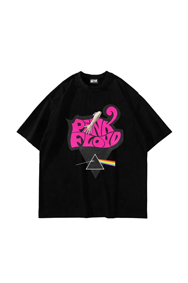 Pink Floyd Printed Oversize Unisex Black Tshirt