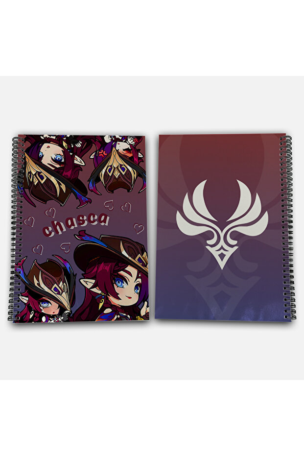 Genshin Impact Chasca Unlined A4 School Notebook 72 Sheets Model 1 - 1