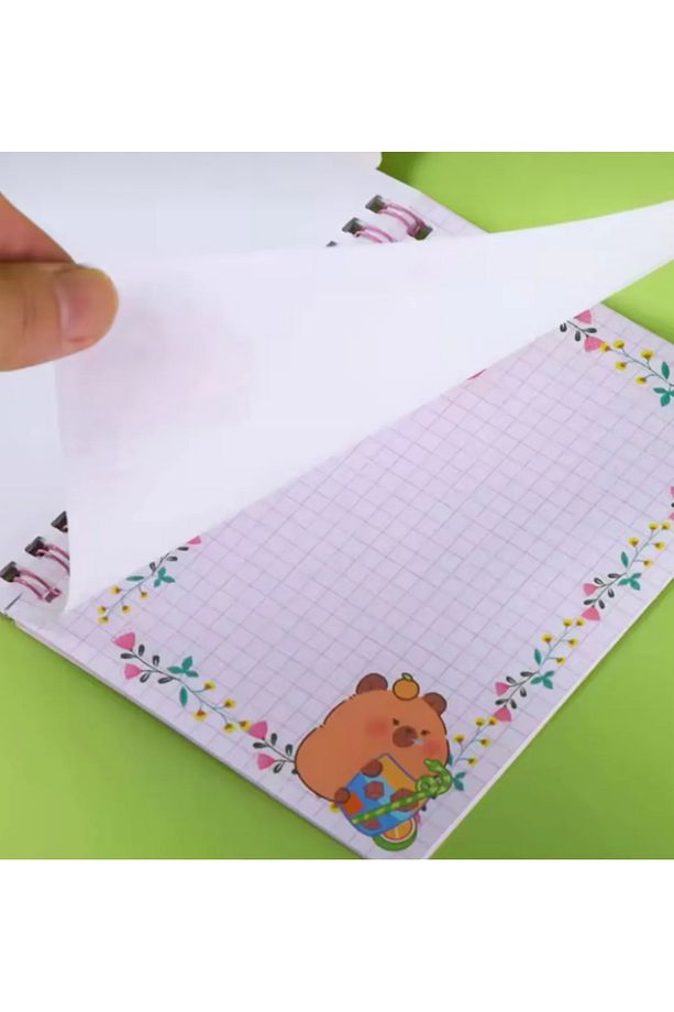 Capybara Kapibara Sticker Etiket Çıkartma 16 Sayfa (300 adet) Su Geçirmez+Opak 8 Sayfa Not Defter - 6