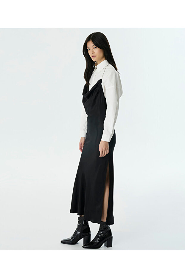 ÇİFT PARÇA SATEN ELBİSE - 2