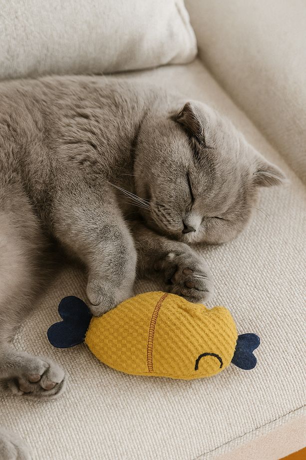Kedi Oyuncağı Catnip ve Zilli İnteraktif,Stres Azaltıcı, Rahatlatıcı Oyun Arkadaşı - Sarı Balık - 3