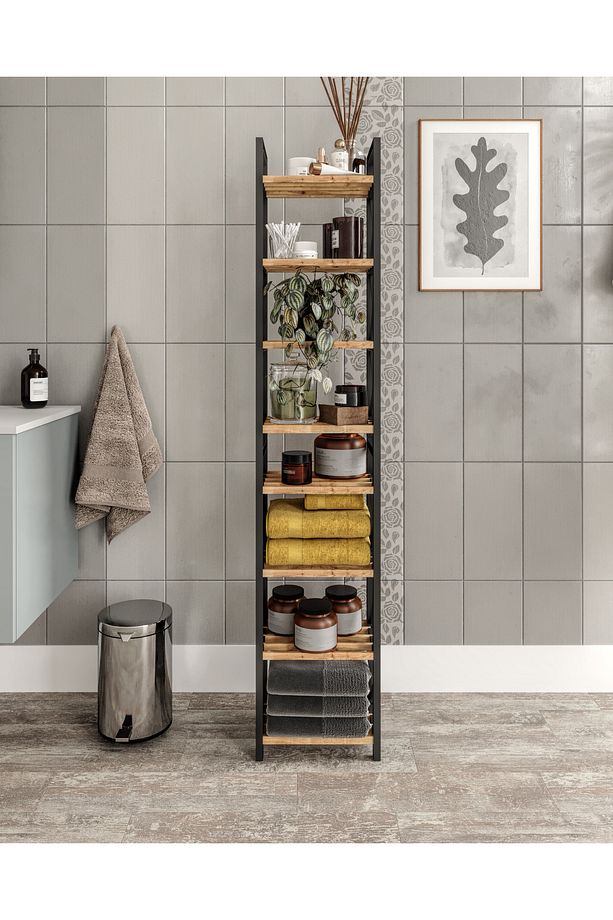 MİNİ Dekoratif Banyo Rafı Havluluk Peçetelik 8 KATLI - 2