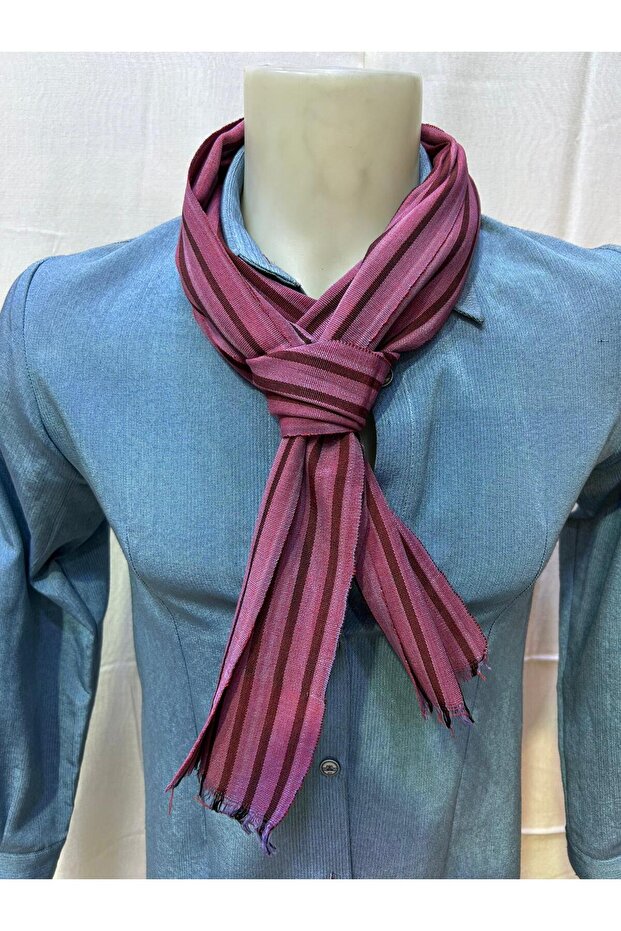 İpek Ve Pamuk Dokuma Kutnu Fular - 3