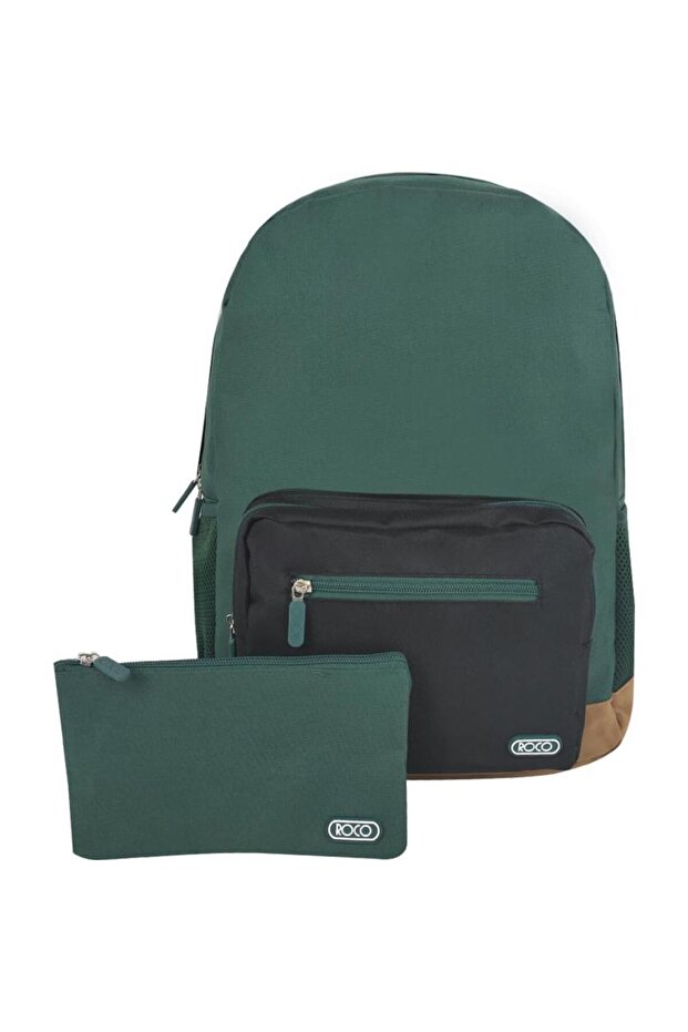 Basic 2 Tone Mix Backpack with Accessory - 1