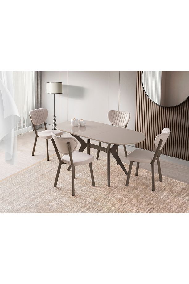 Star Açılır Highgloss Mdf Yemek Masası 82x138+29 - 1