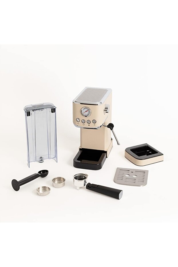 Retro semi-automatic espresso machine, CREATE, Thera Classic Compact, beige - 6