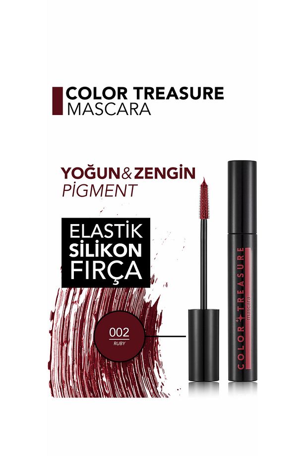 Color treasure mascara 02 Ruby koyu kırmızı - 1