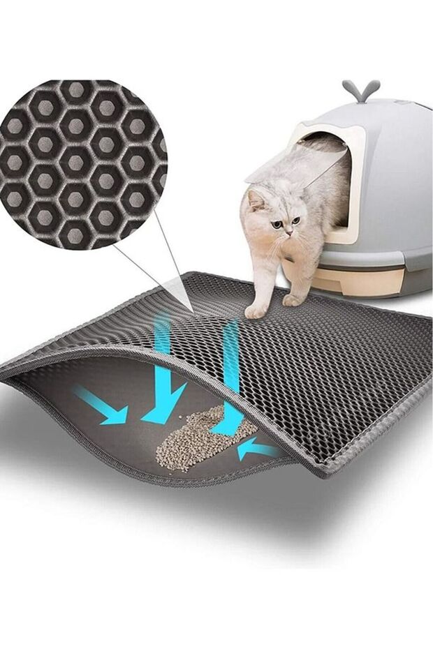Elekli Kedi Tuvalet Önü Kedi Kum Paspası - 1