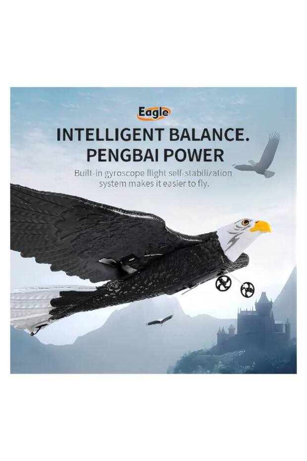 RC Eagle Plane Remote Control Flying Toy for Kids, Realistic Bird Design, Easy to Fly for Beginners - 2