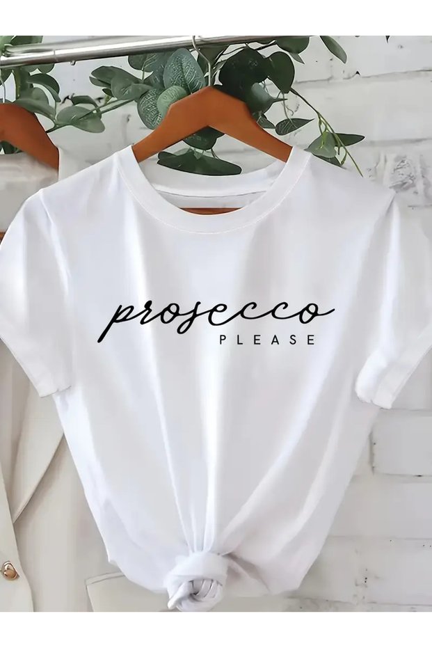 Prosecco Please Printed Women's Cotton T-Shirt