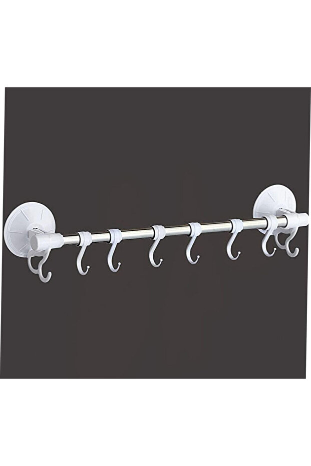 Yeni Nesil Ekstra Güçlü Vantuzlu 8 Kancalı Sıvıya Dayanıklı Askılık - 3