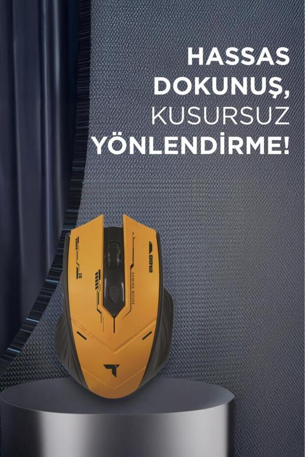 TM-20 Siyah-Sarı Çift Modlu Kablosuz Oyuncu Mouse Fare - 2