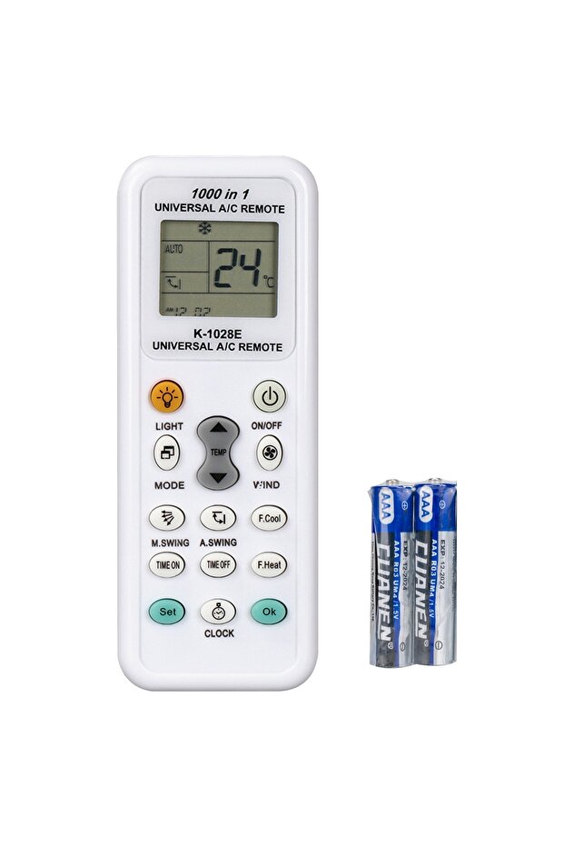 Universal air conditioner remote control, WITH two batteries, Timer function, Easy to use - 1