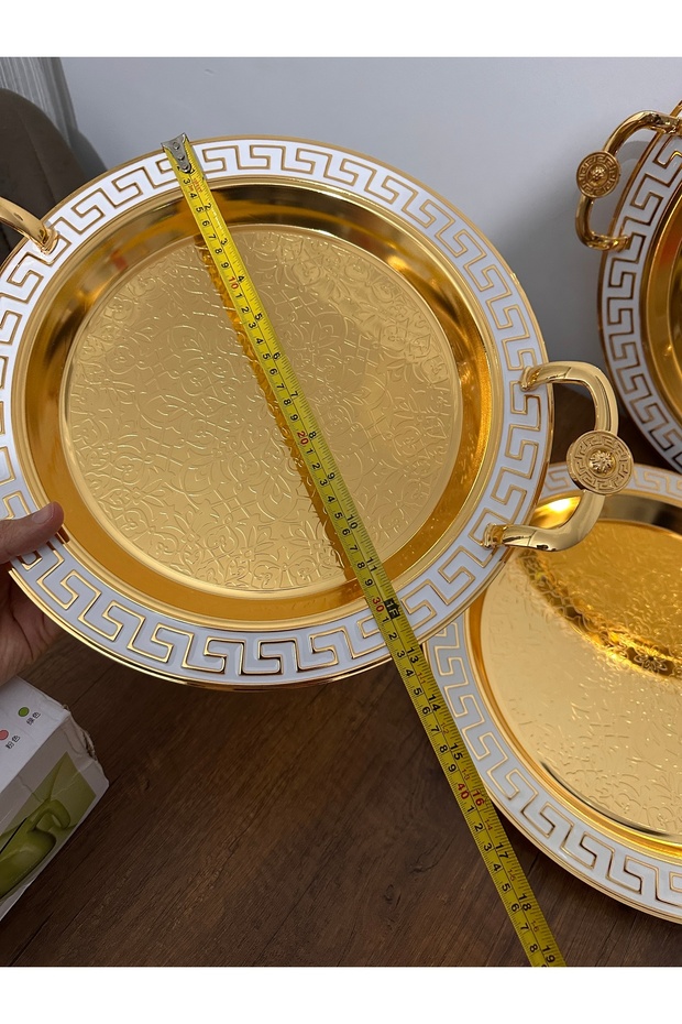 3’lü lüks Gold Tepsi - 3
