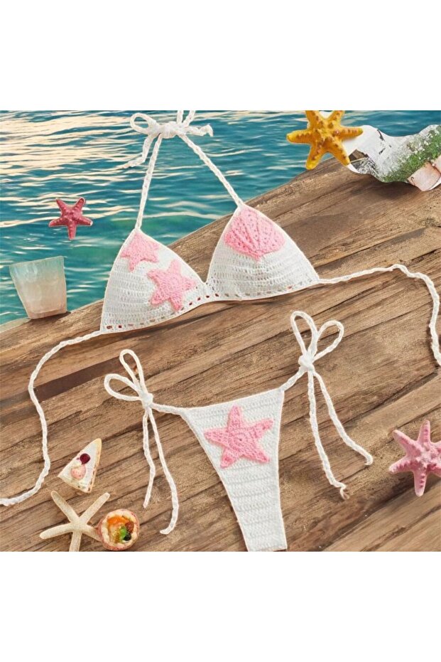 مجموعة بيكيني محبوكة يدويًا - 1
