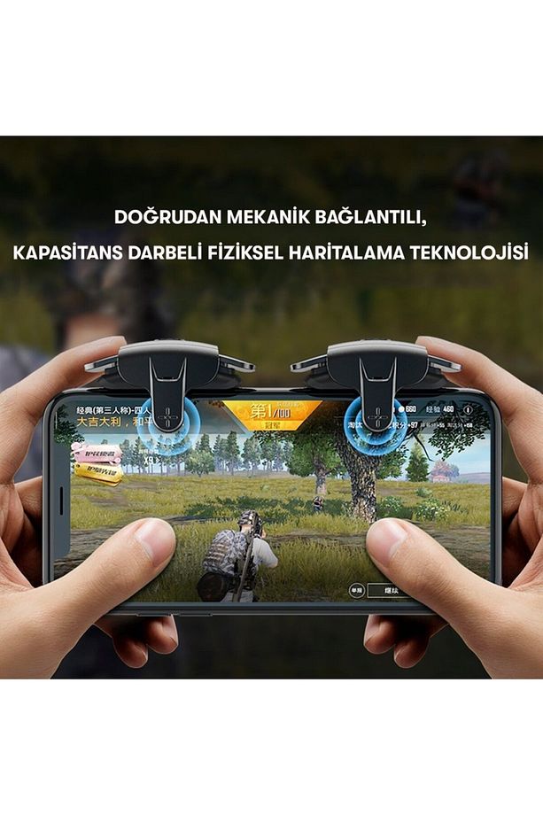 Pubg Uyumlu Şarjlı Seri Mod Makro 4 Parmak Çift Tetik Konsol Denetleyici Aparat Mobil Oyun Joystick - 3