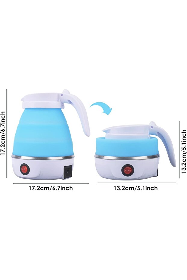 Foldable Silicone Electric Travel Kettle with Separable Power Cord