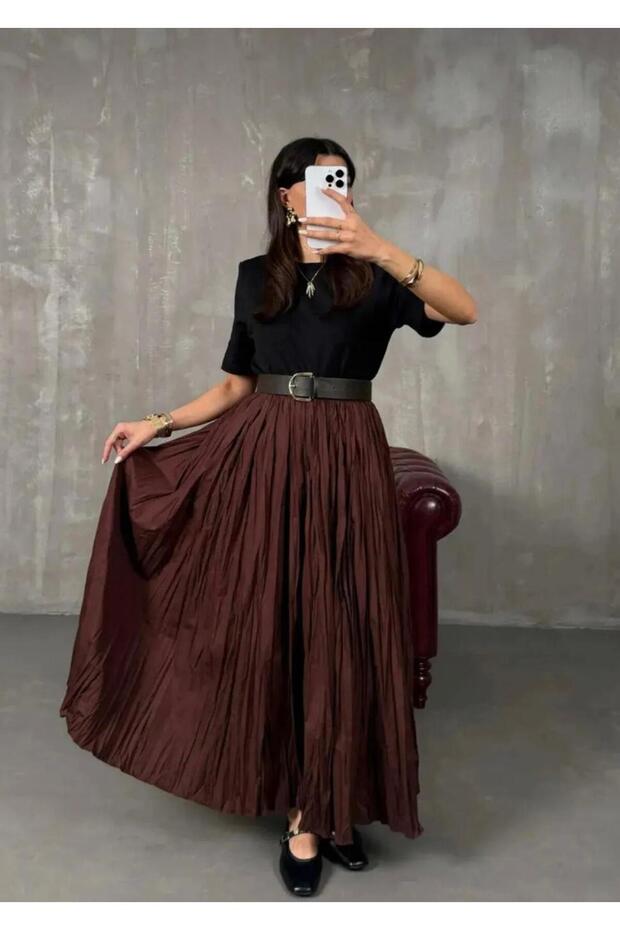Women's Wrinkle Skirt Flared Skirt Modest Skirt