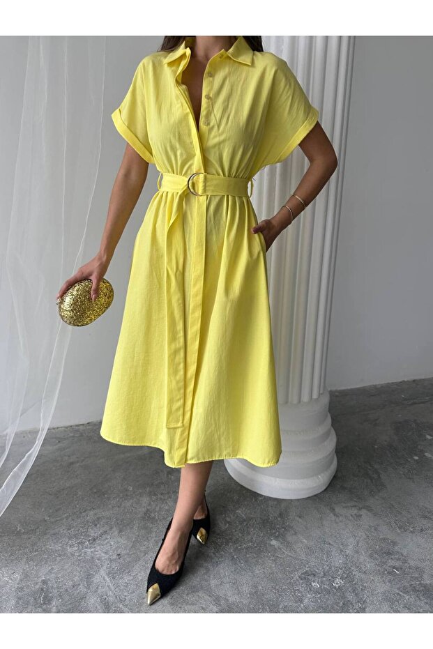 Léa Gömlek Elbise Bordo - 6