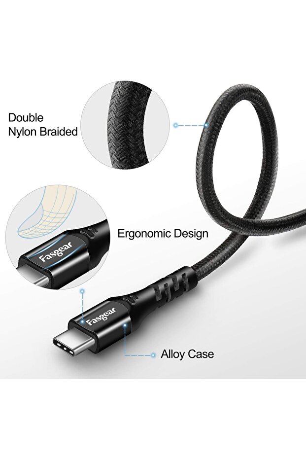 100W 6A USB/Type-C Fast Charging Data Cable for Samsung Huawei OPPO High-Speed Data Transfer - 2