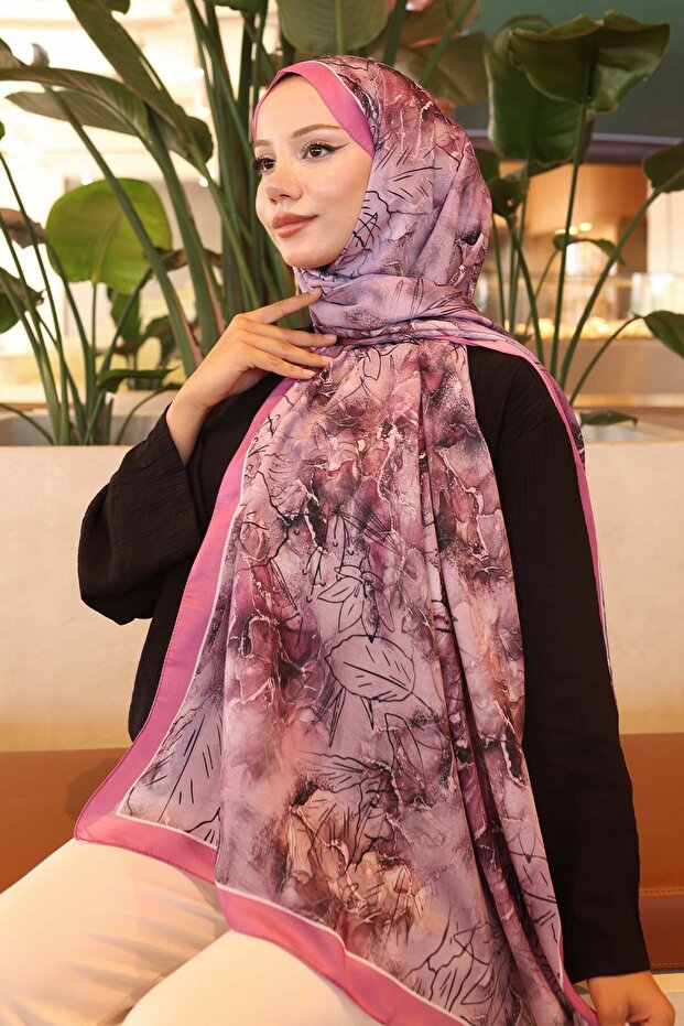 Patterned Shawl Fuchsia İpk114 - 1