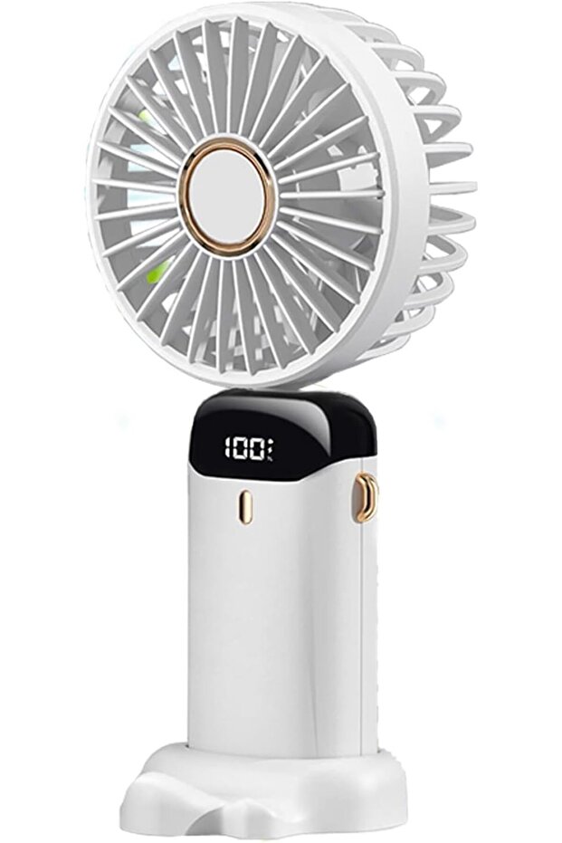 Portable Handheld Fan with 5-Speed Powerful Airflow, USB Rechargeable 2000mAh Battery - 3