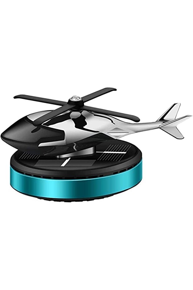 Solar Helicopter Car Air Freshener – Metal Dashboard Perfume Diffuser with 4 Solar Panels |