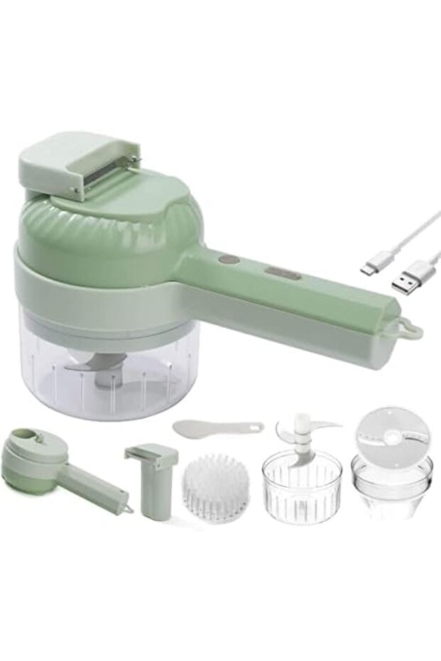 4 in 1 Handheld Electric Vegetable Cutter Set, Mini Electric Food Processor with USB Recharge