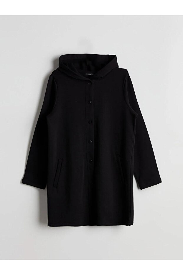 LCWAIKIKI Classic Kapüşonlu Kadın Hırka (W5) - 5