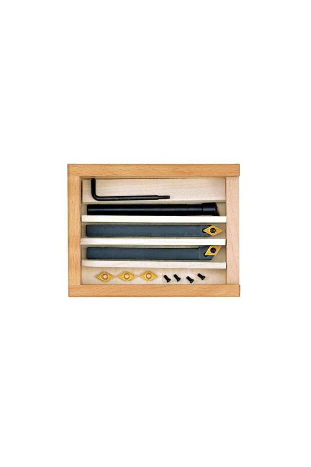 Set of 3 lathe knives with removable inserts, 24555, 8x8x90 - 2