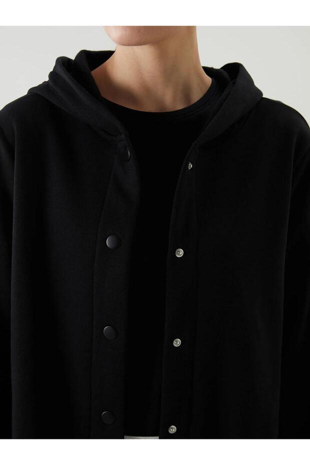 LCWAIKIKI Classic Kapüşonlu Kadın Hırka (W5) - 3