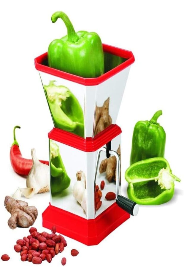 Multipurpose Stainless Steel Onion, Chilly, Vegetable & Dry Fruit Cutter Chopper – Manual Q