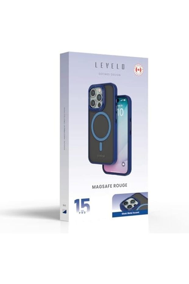 جراب ليفيلو روج متوافق مع آيفون 15 برو - أزرق - 6