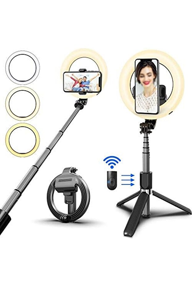 LED Selfie Ring Light with Stand Tripod – Dimmable 3 Color Modes, USB Rechargeable, Extenda