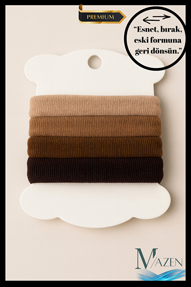 4-Piece Thick and Extra Wide Rubber Buckle | Seamless Flexible Structure | Children & Adult Compatible Coffee Tone