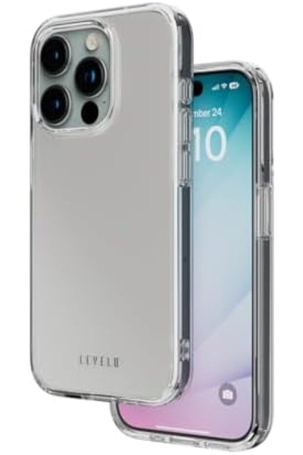 جراب Levicello Lucu لهاتف iPhone 15 Pro، شفاف غير لامع