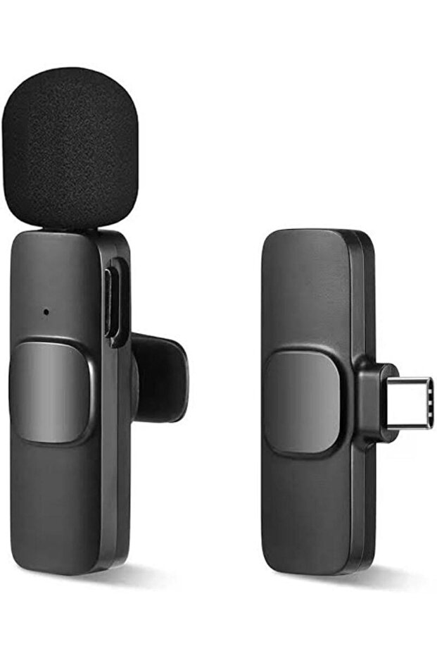 Kablosuz Yaka Mikrofonu Mikrofon Taşınabilir Ses Video Kayıt Iphone Ve Android Typ-c Microfon - 5