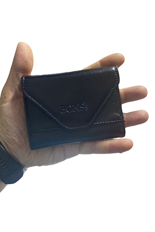 Quality Genuine Leather Magnetized 10-Eye Black Accordion Model Card Holder 10.5 cm X 8 cm