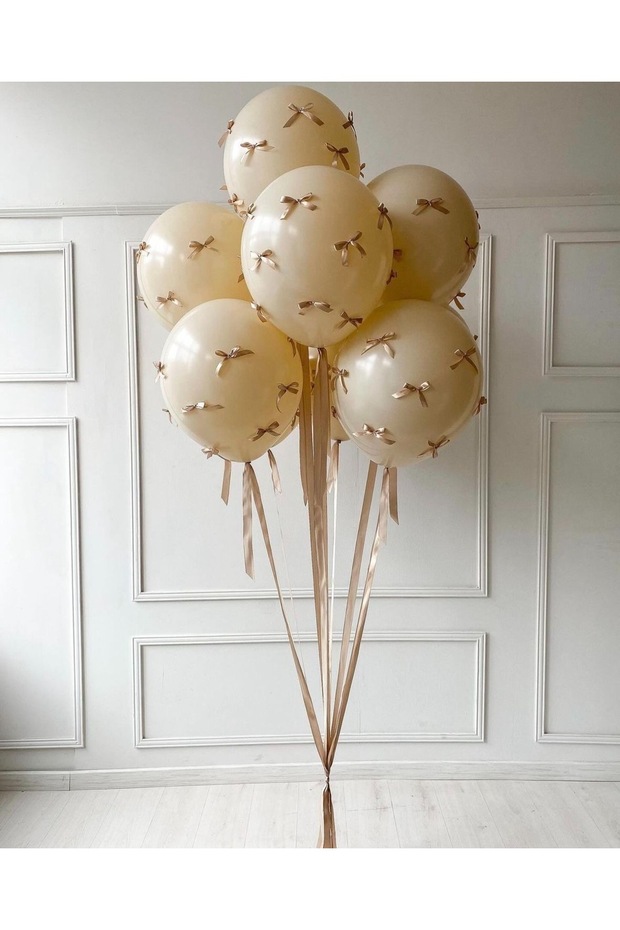 Gold Bow Balloon Set of 10