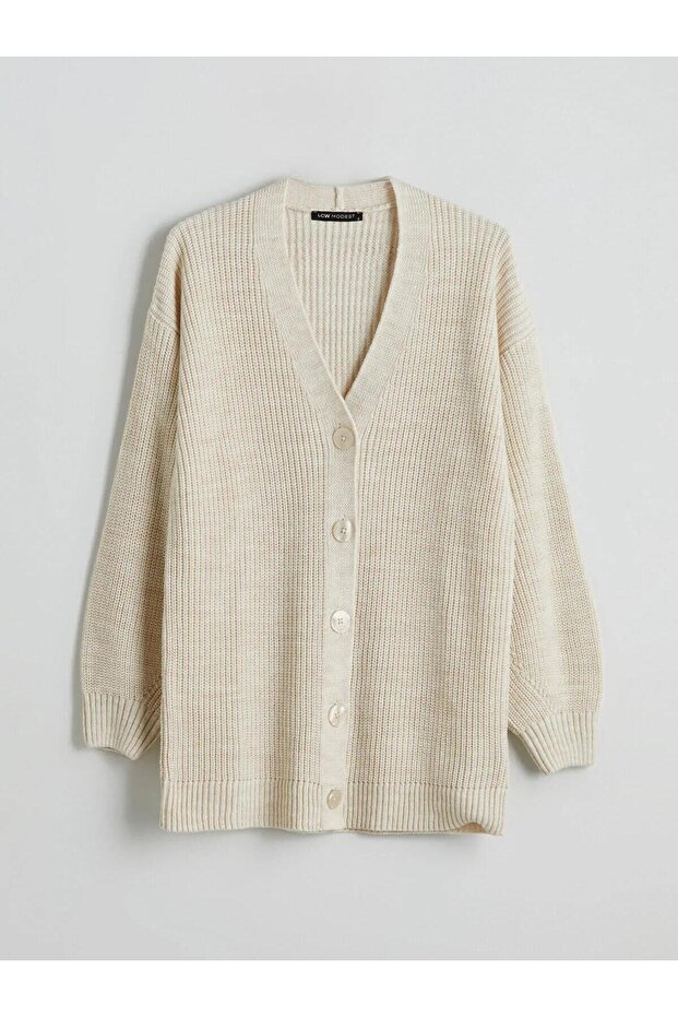 LCW Modest V Yaka Kadın Triko Hırka (W5) - 5