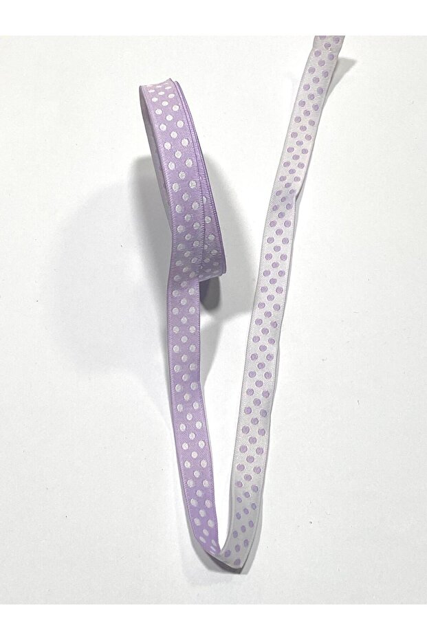 Polka Dot Double Sided Woven Ribbon / 10 Yards / 10 mm Magenta