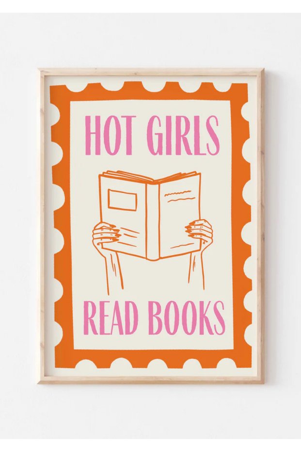 Natural Wood Framed Uv Printing Hot Girls Read Books Wall Painting – Modern & Stylish Wall Decor