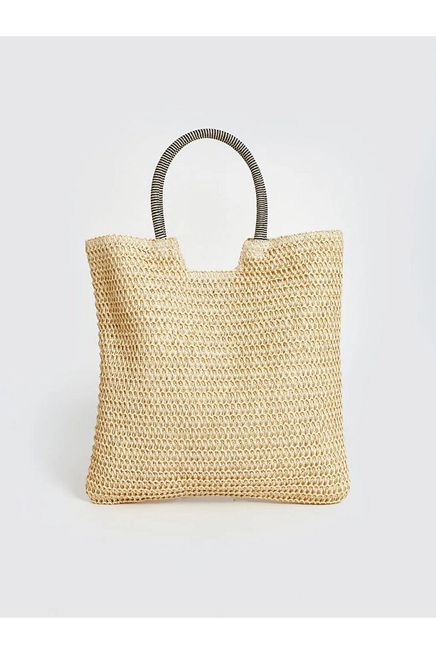 LCW ACCESSORIES Ekru Hasır Kadın El Çantası - 3