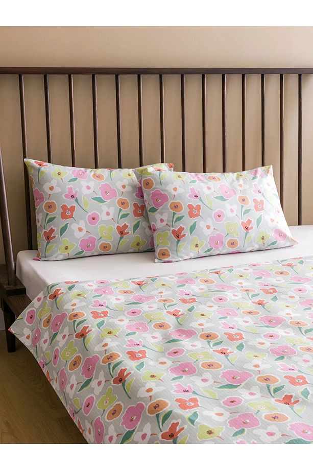 LCW HOME Karışık Çiçek Baskılı Çift Kişilik Pike Seti - 3