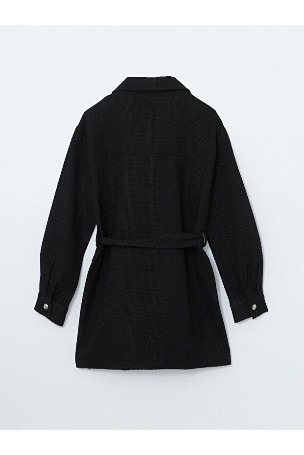 Dokulu Kadın Tüvit Gömlek Ceket - 7