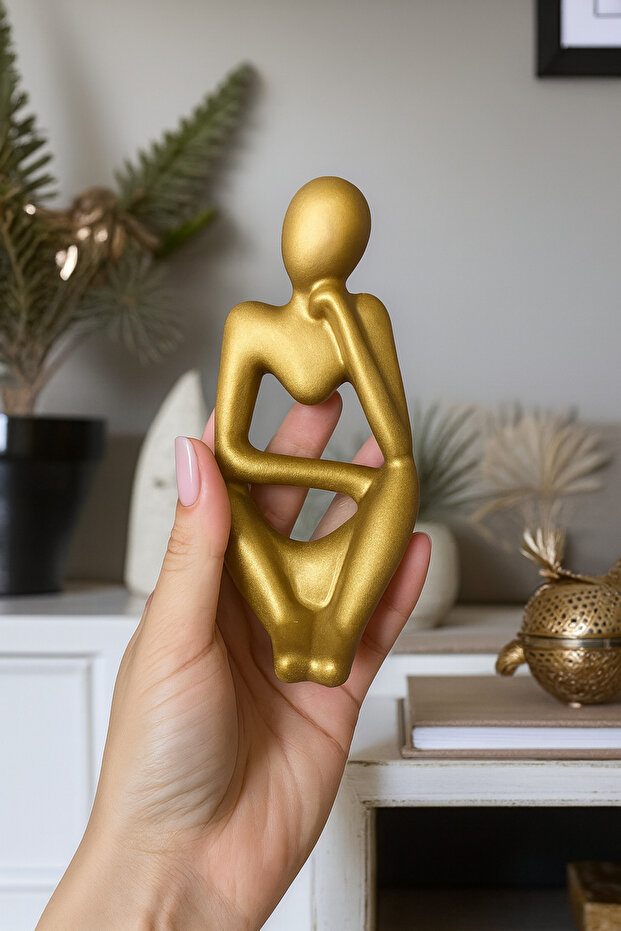 Elithé Studio – Mat Gold 3’lü Düşünen Figür Seti - 7