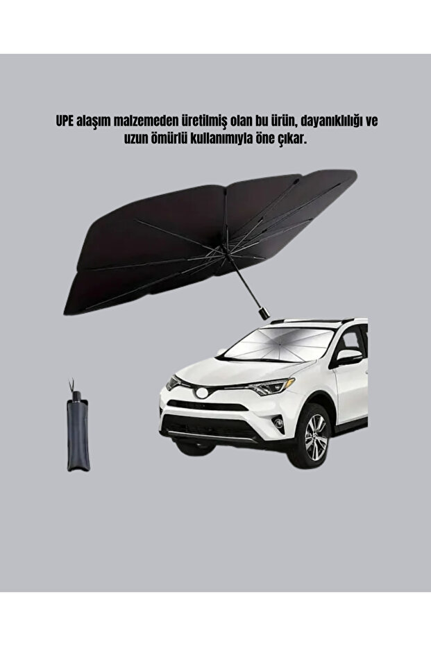 مظلة شمسية للسيارة قابلة للطي - تصميم عملي ومتين وواقي من الأشعة فوق البنفسجية - 2