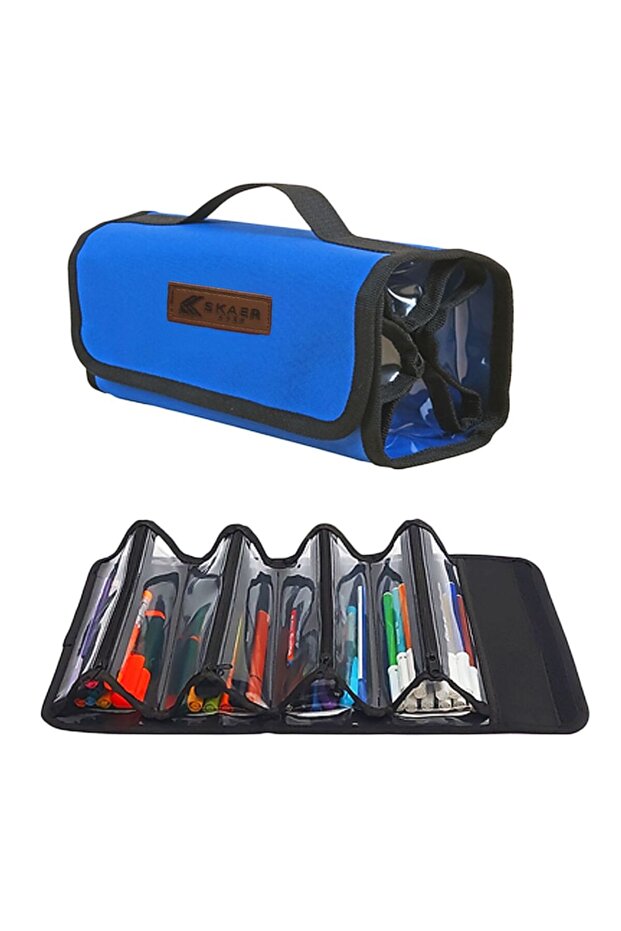 حقيبة أقلام APEX X-CASE XC-N01 زرقاء بأربعة أقسام